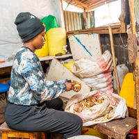 Vegetable stand seller